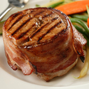 Bacon-Wrapped Peppercorn Pork Medallions